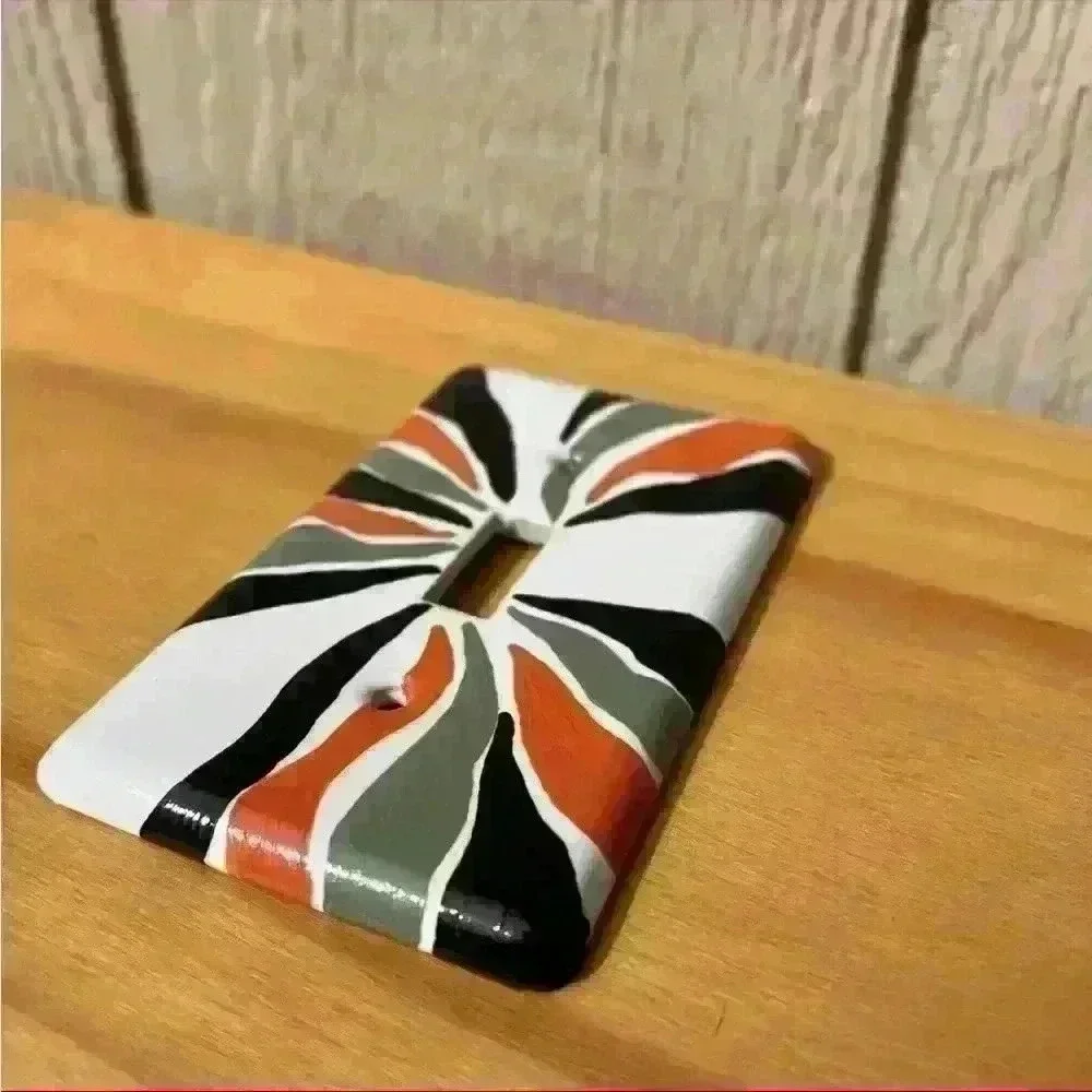 Hand Painted Ceramic Stripes Light Switch Cover Plate